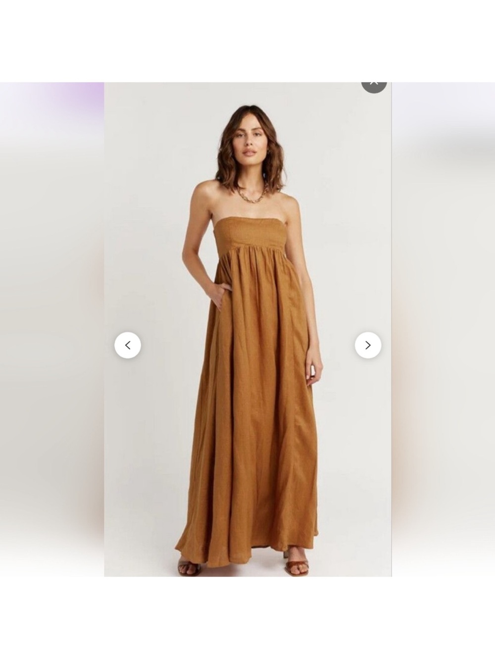 DISSH Strapless Linen Maxi Dress